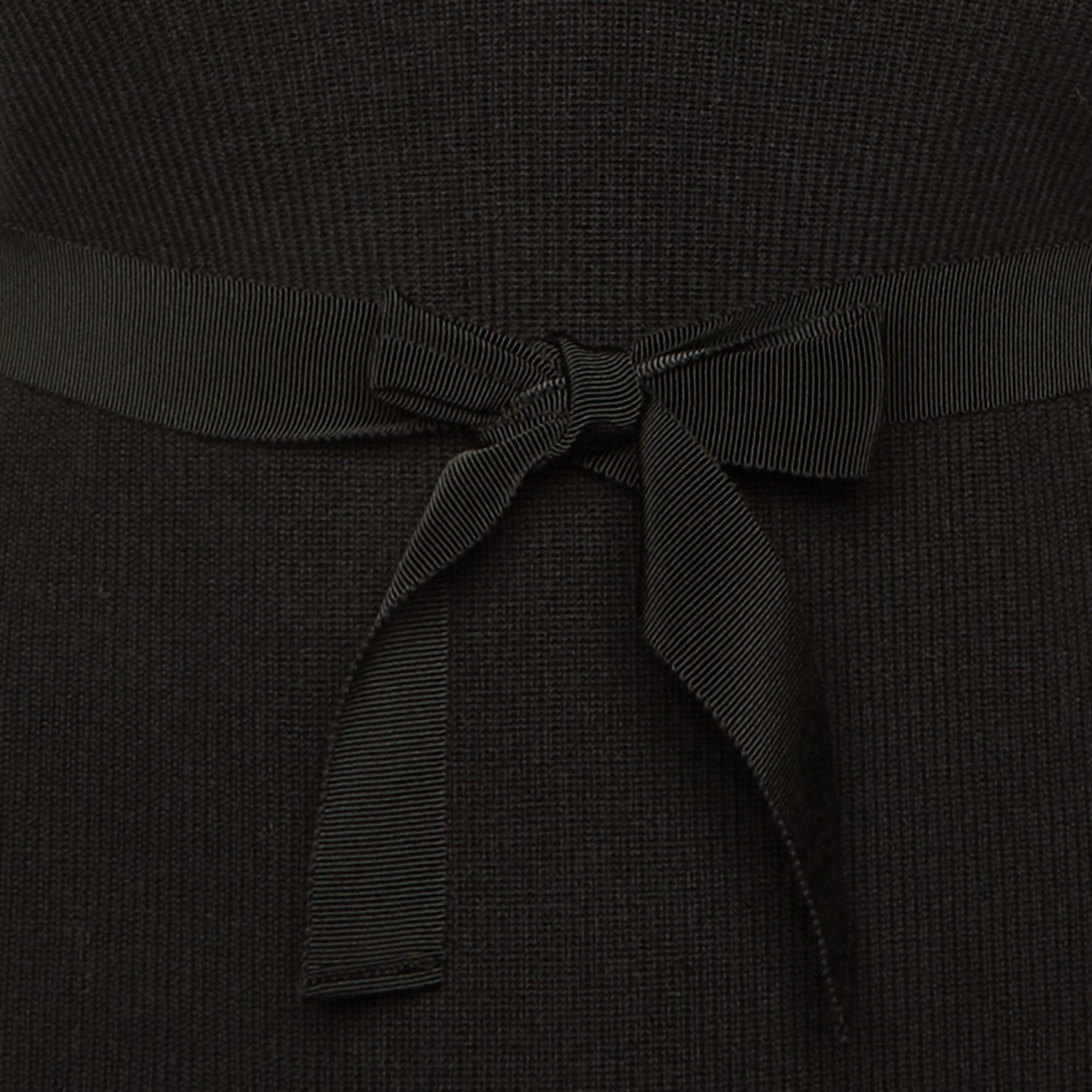 CASHMERE Moncler Black Cotton & Cashmere Blend Logo Applique Sweater Mini Dress