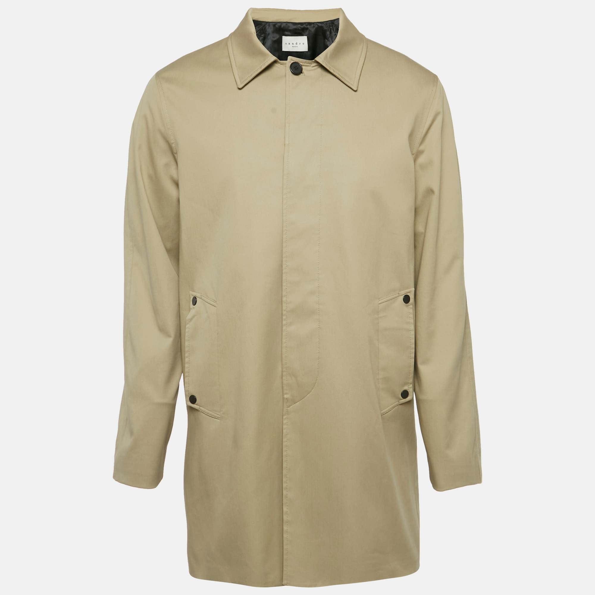 GABARDINE Sandro Beige Gabardine Short Coat