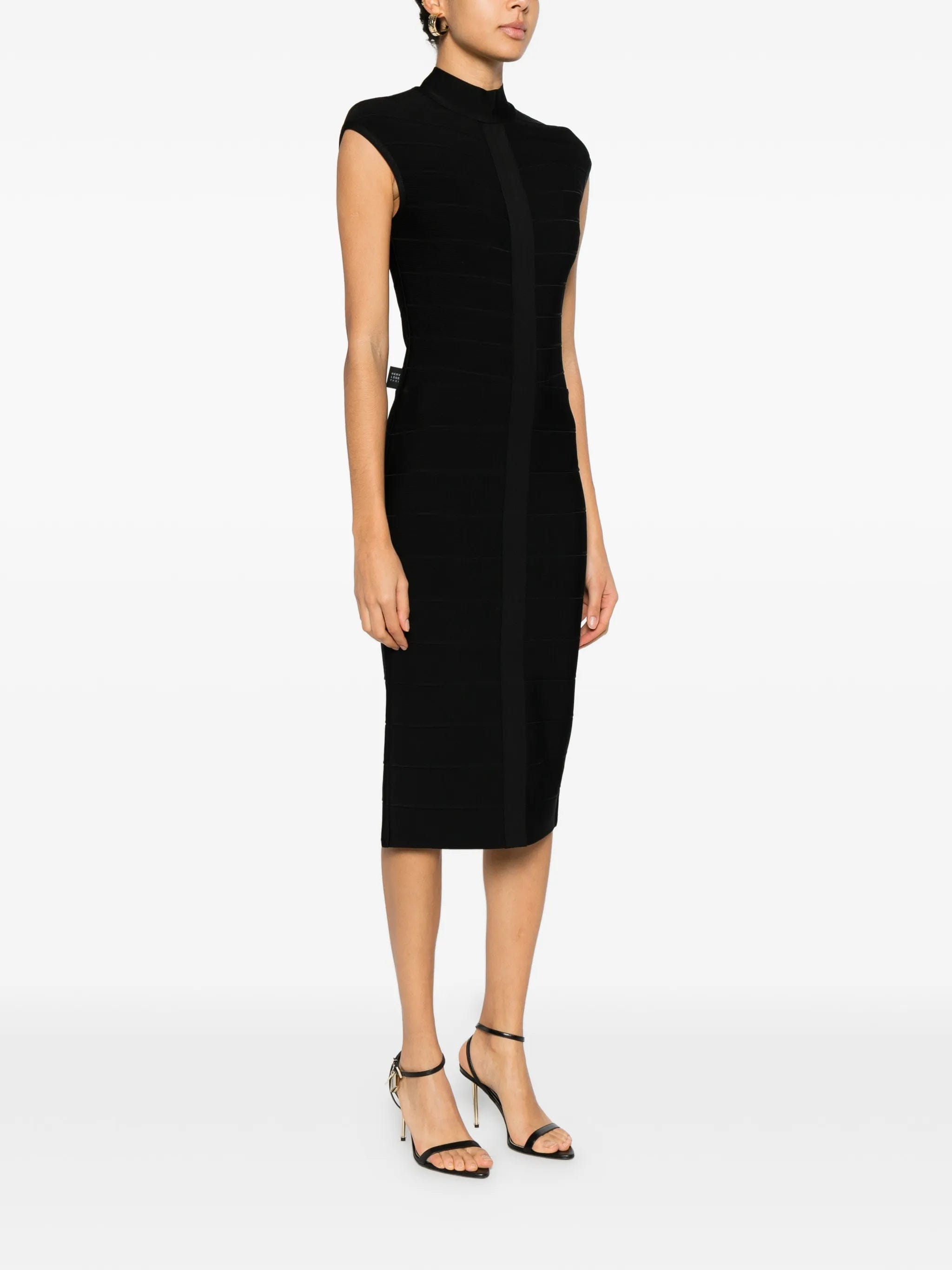 Herve Leger Davina high - neck midi dress