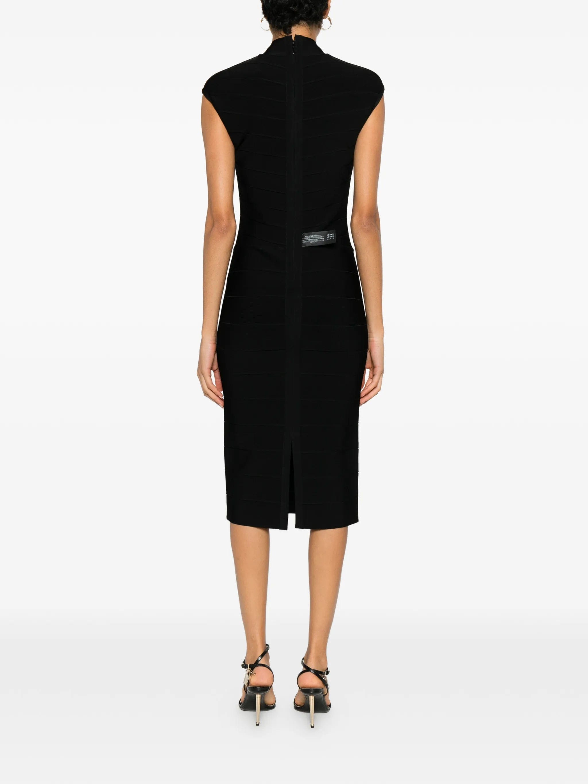 Herve Leger Davina high - neck midi dress
