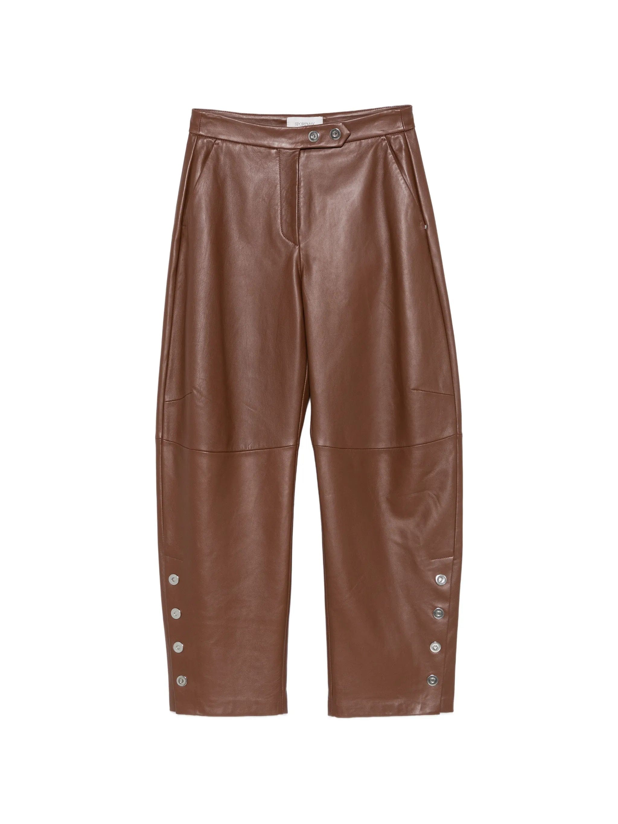 Sportmax Spxcinepresa press - stud leather trousers