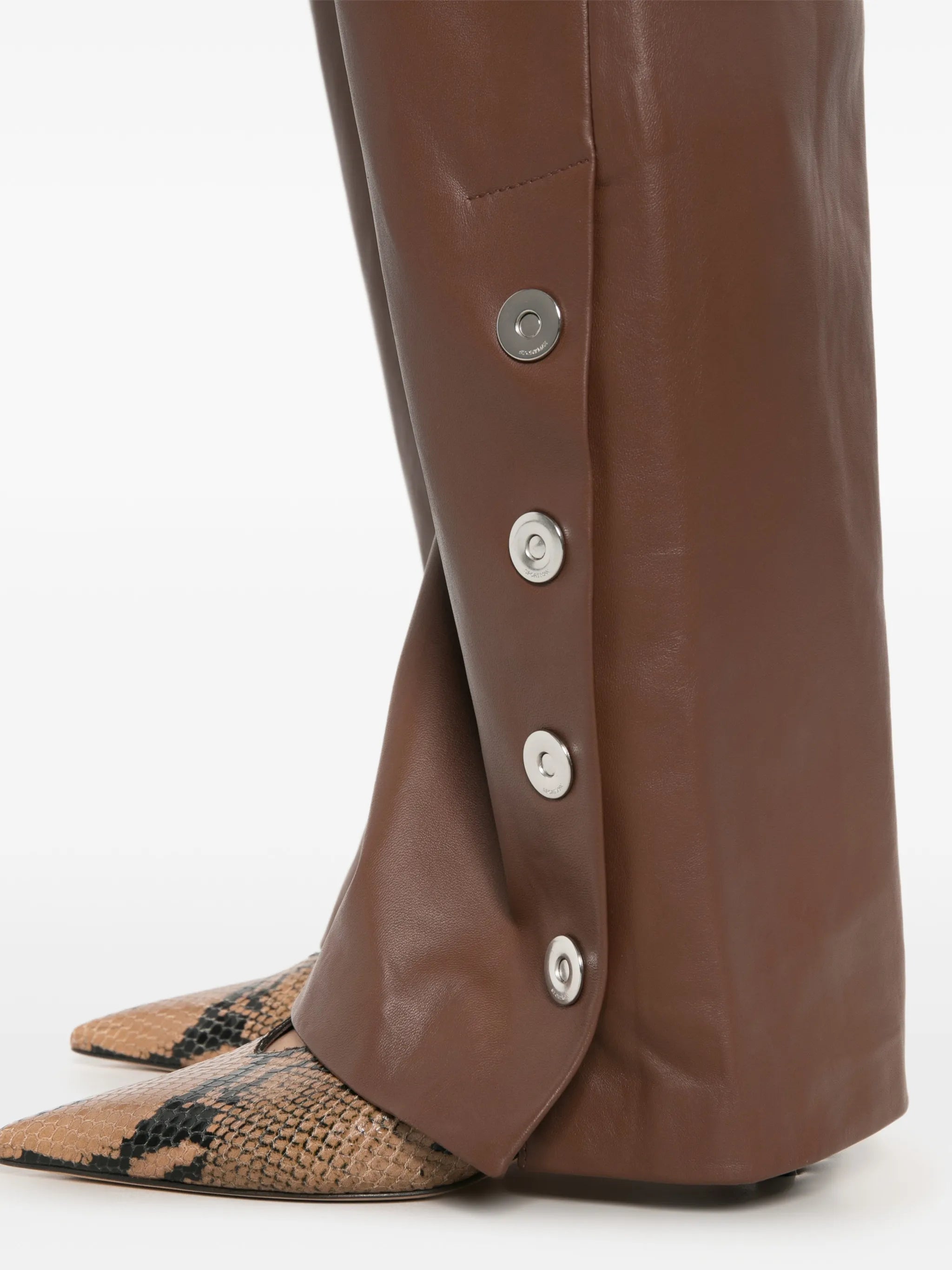 Sportmax Spxcinepresa press - stud leather trousers
