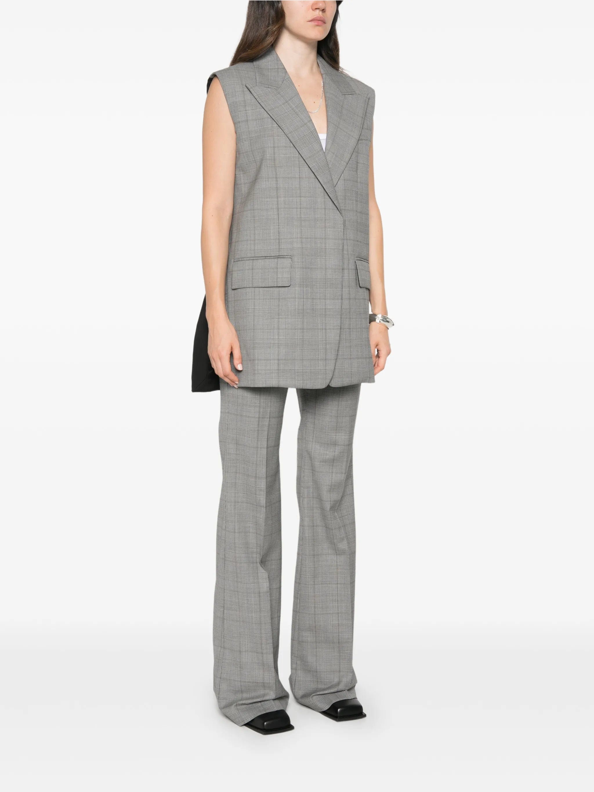 Sportmax Abete check - pattern sleeveless gilet