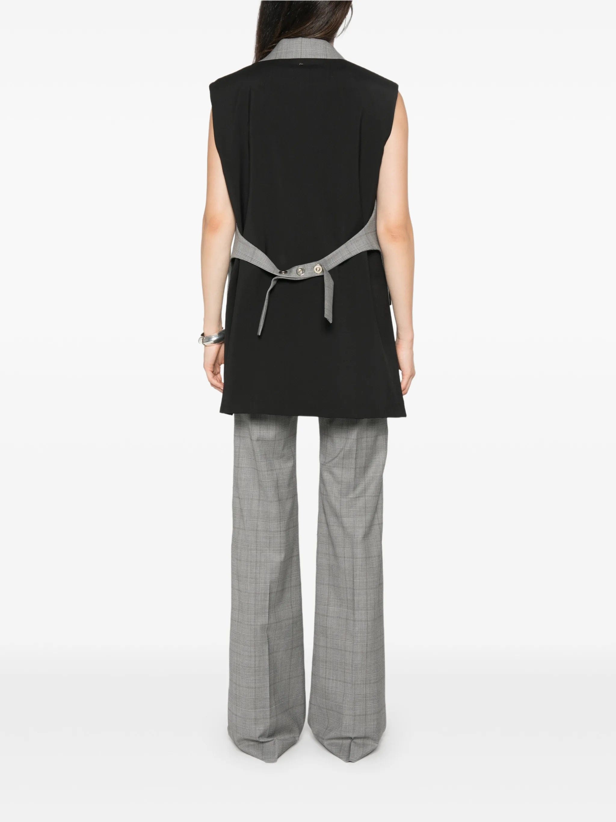 Sportmax Abete check - pattern sleeveless gilet