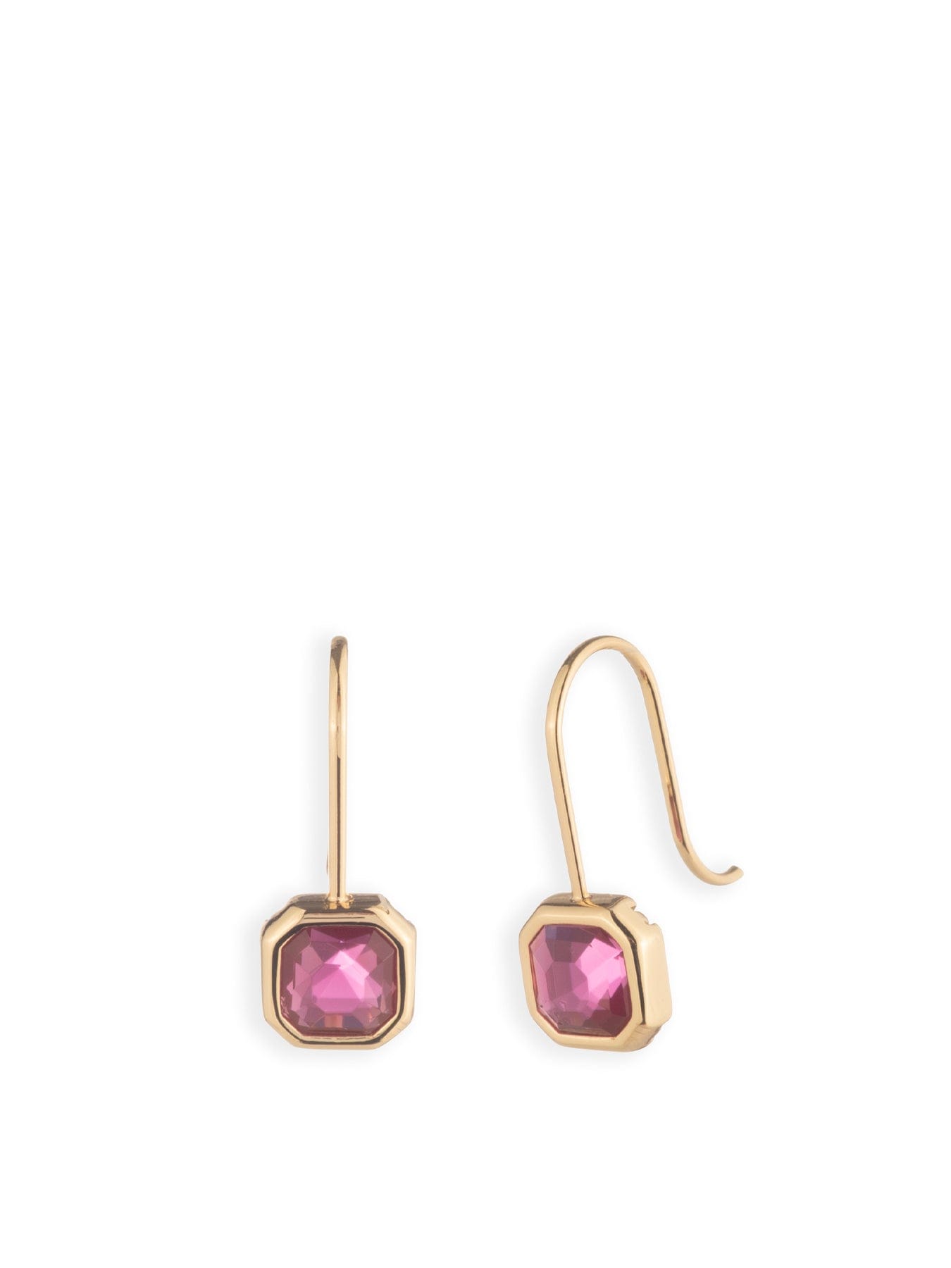 Lauren Ralph Lauren Stone Drop Hoop Earrings Red