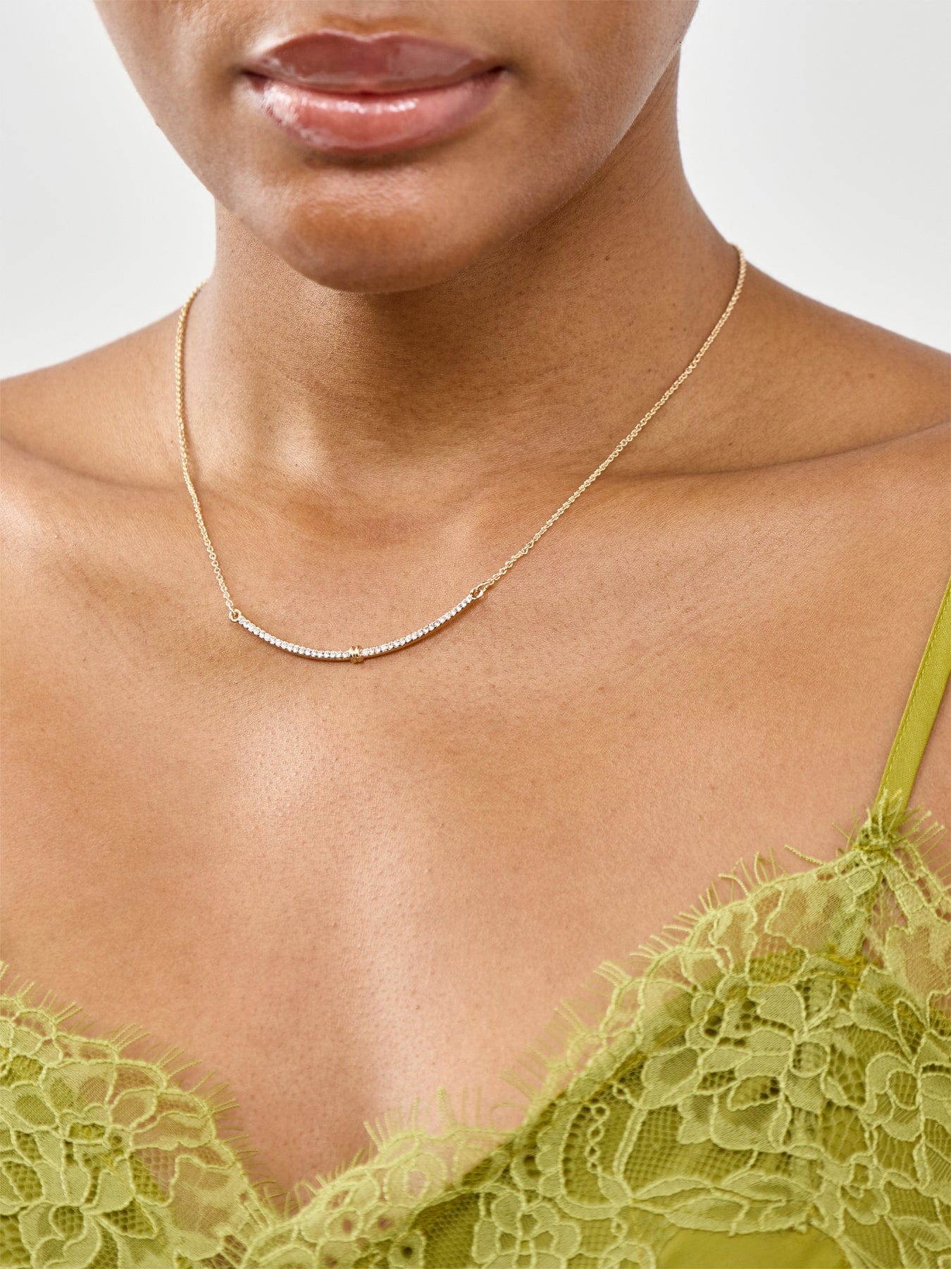 Lauren Ralph Lauren Pavé Frontal Necklace Gold