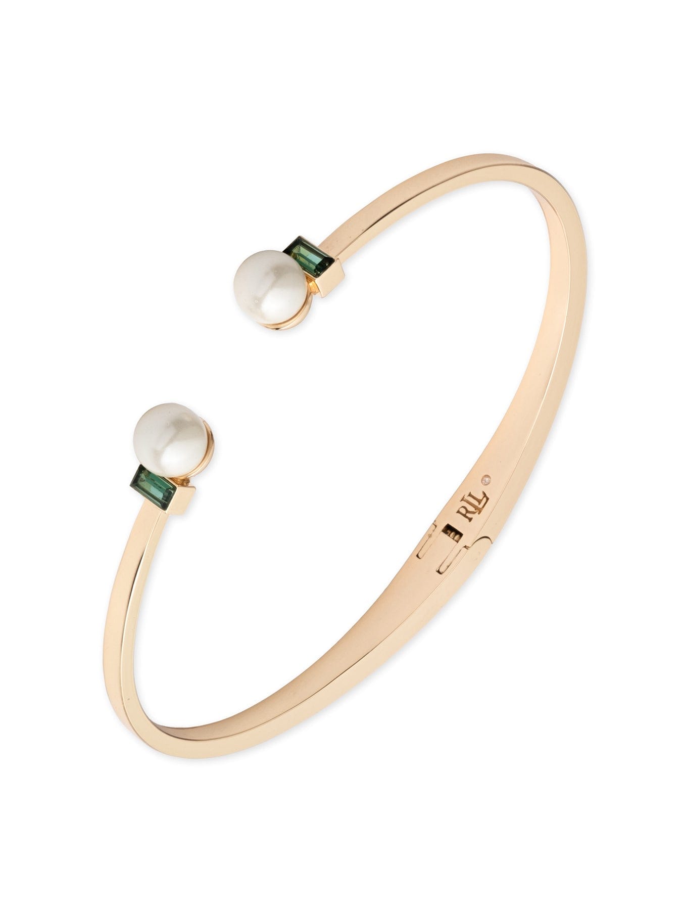 Lauren Ralph Lauren Pearl Baguette Cuff Bangle Gold