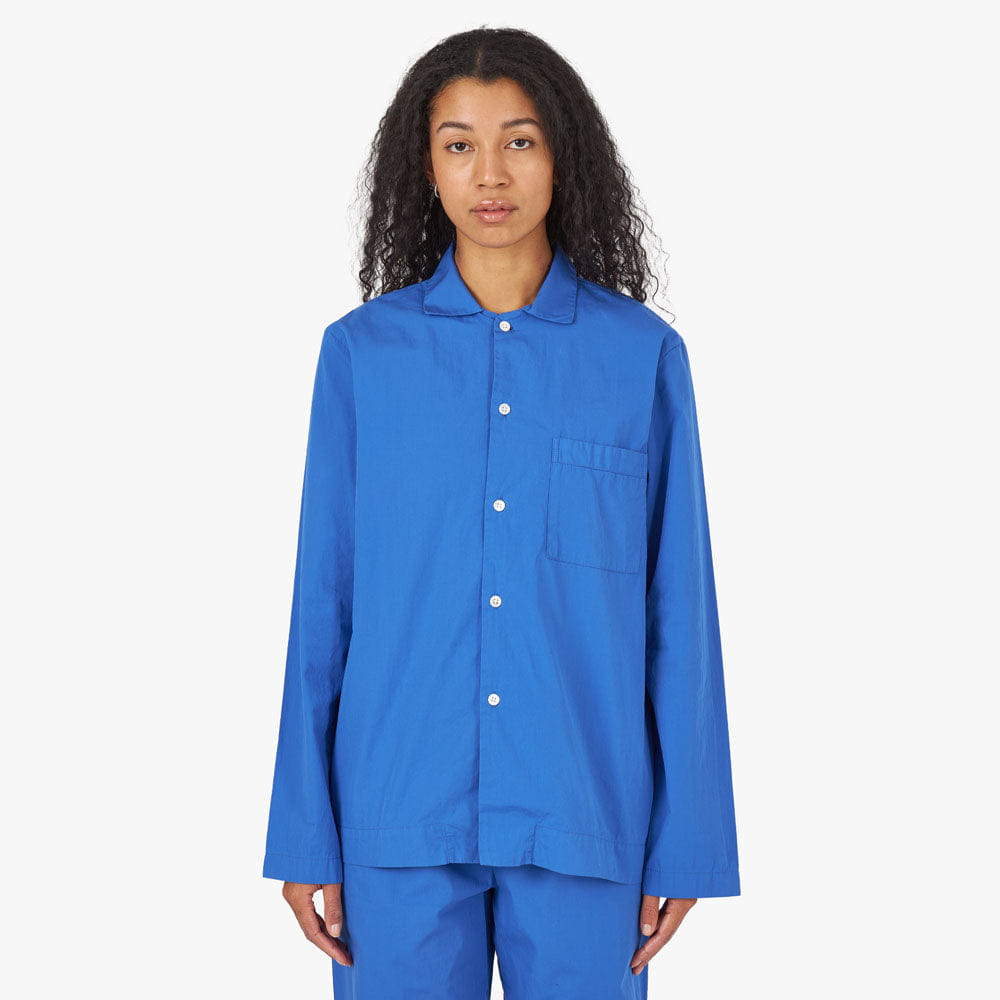 Tekla Fabrics Tekla Poplin Long Sleeve Shirt / Royal Blue