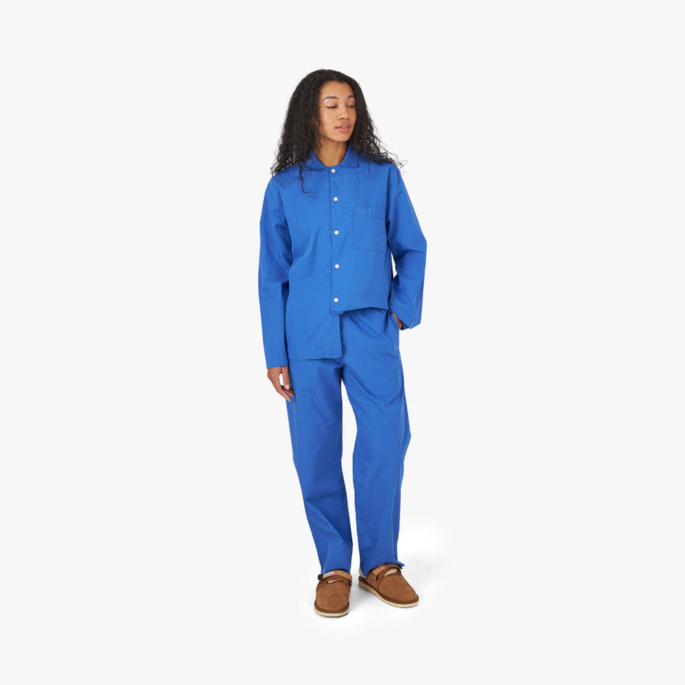 Tekla Fabrics Tekla Poplin Long Sleeve Shirt / Royal Blue