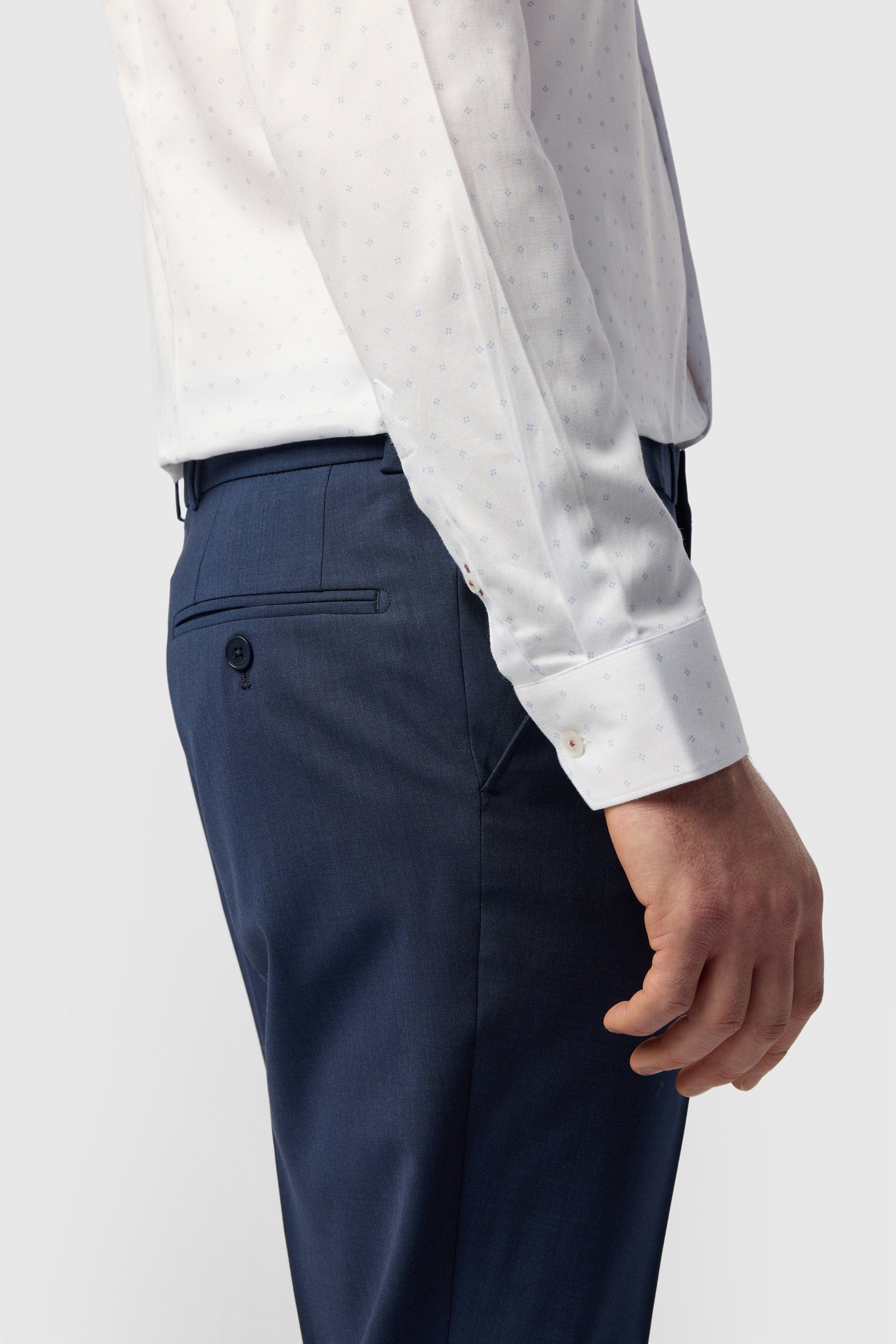 WHITE* Enna - White Base Geometric Blue Dot White