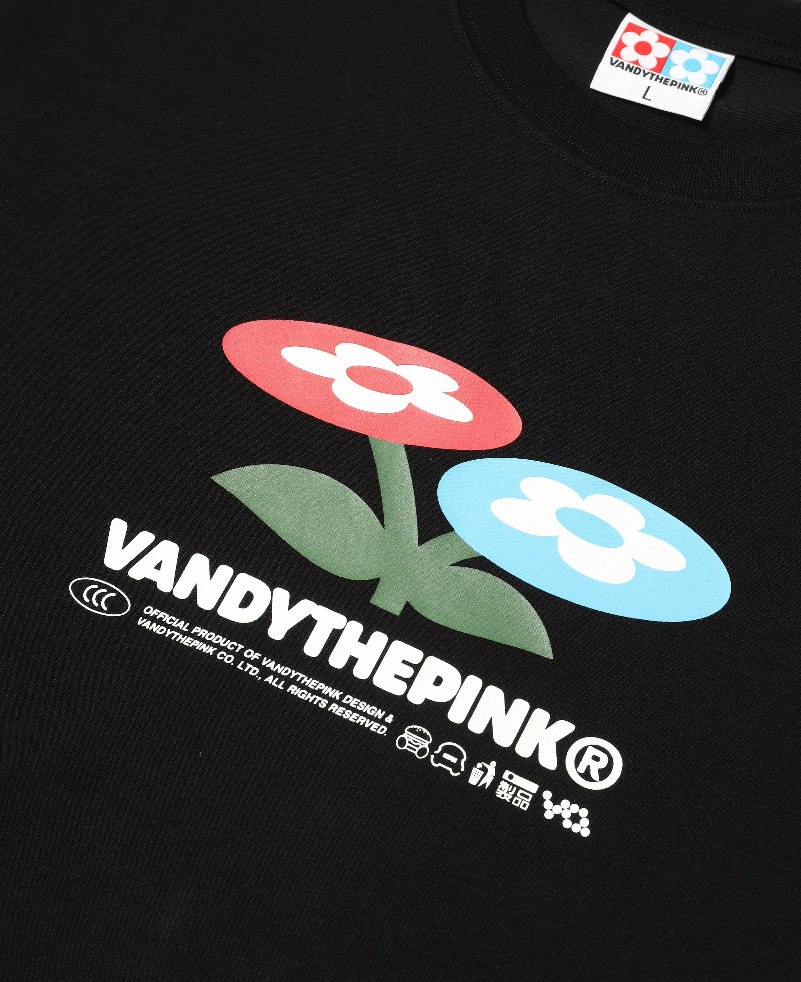 Vandy The Pink Two Flower T - Shirt (Black)