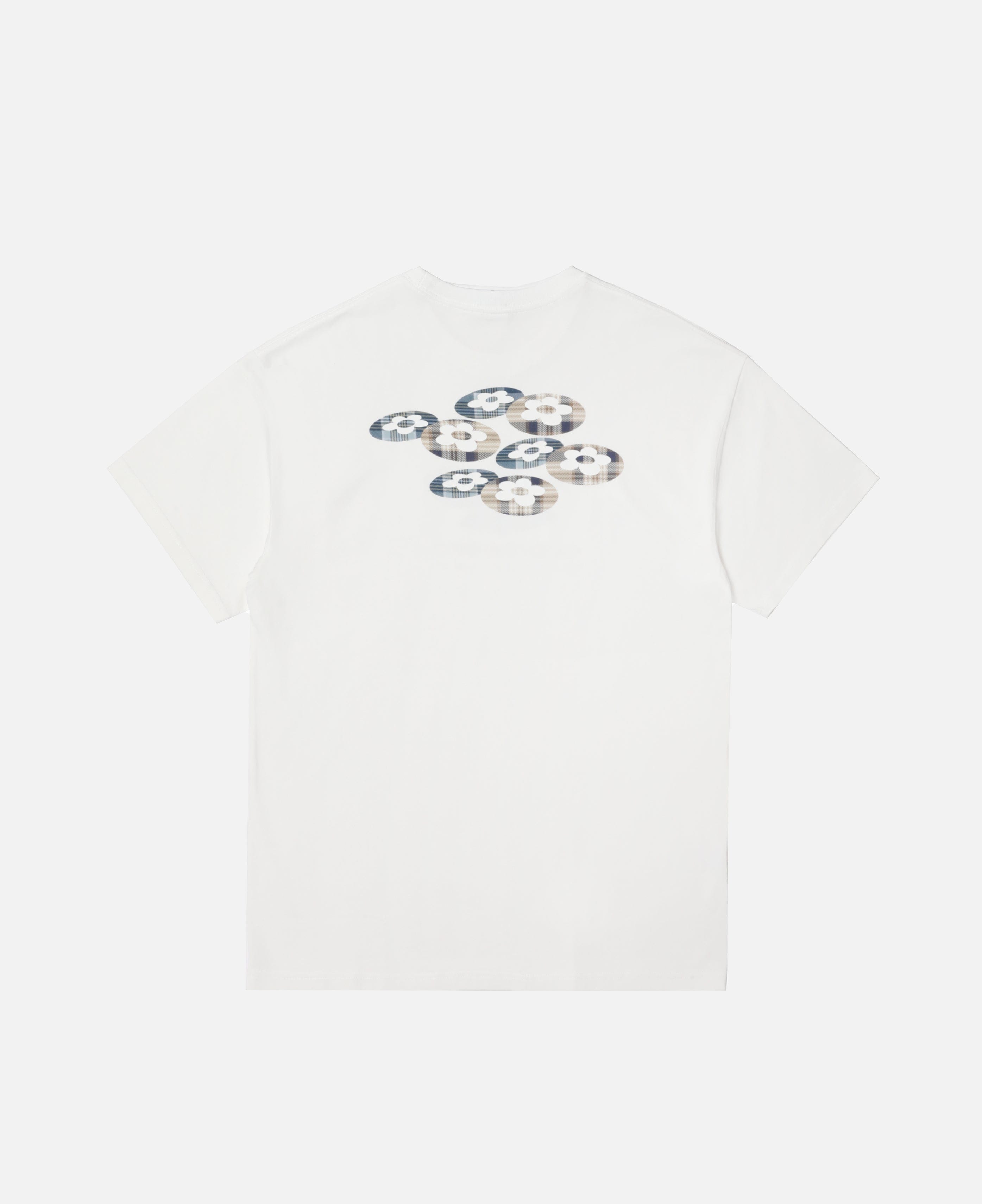 Vandy The Pink Plaid Two Flower T - Shirt (White)