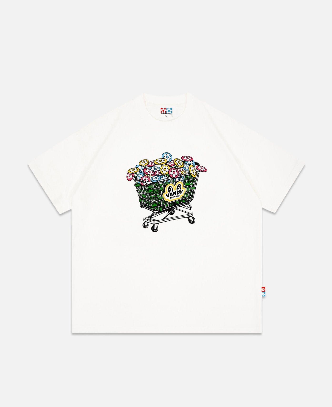 Vandy The Pink Flower Cart T - Shirt (White)