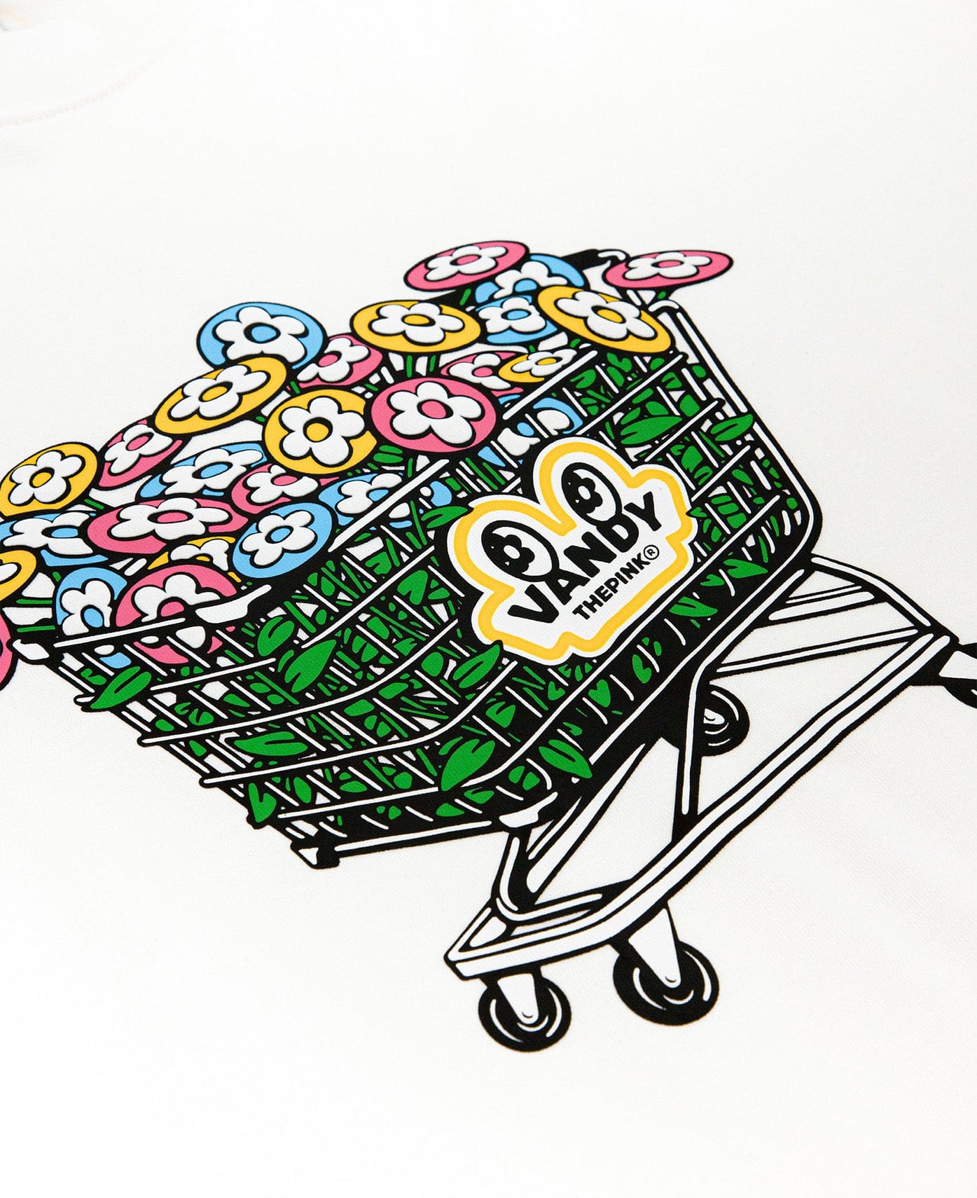 Vandy The Pink Flower Cart T - Shirt (White)