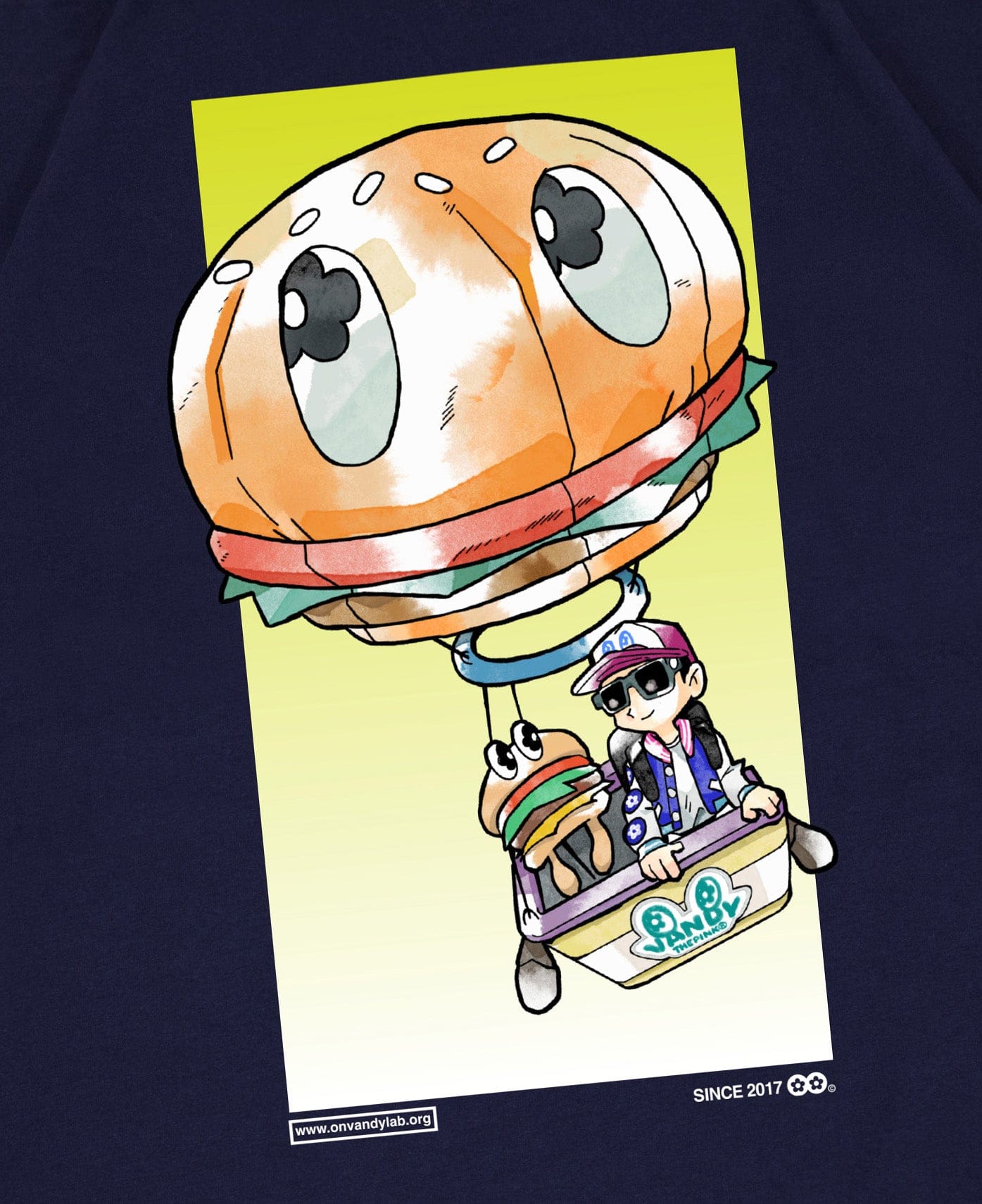 Vandy The Pink Anime Air Balloon T - Shirt (Navy)