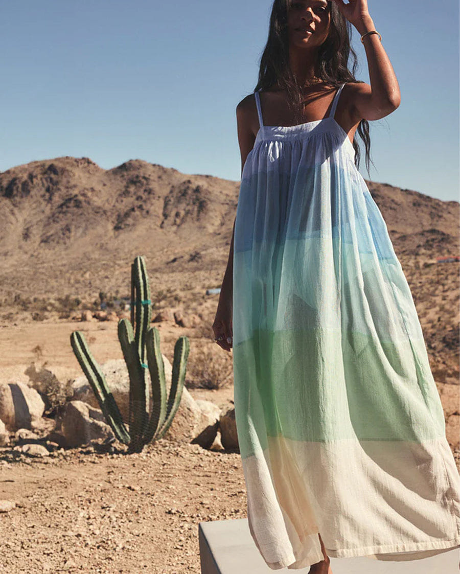 Lemlem#1 Eda Slip Long Dress Nefas Mint