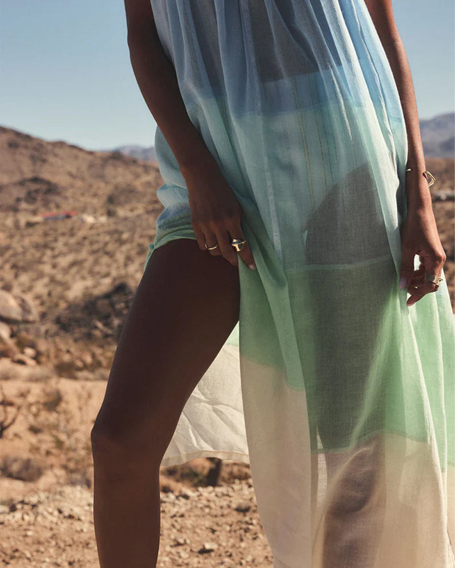 Lemlem#1 Eda Slip Long Dress Nefas Mint