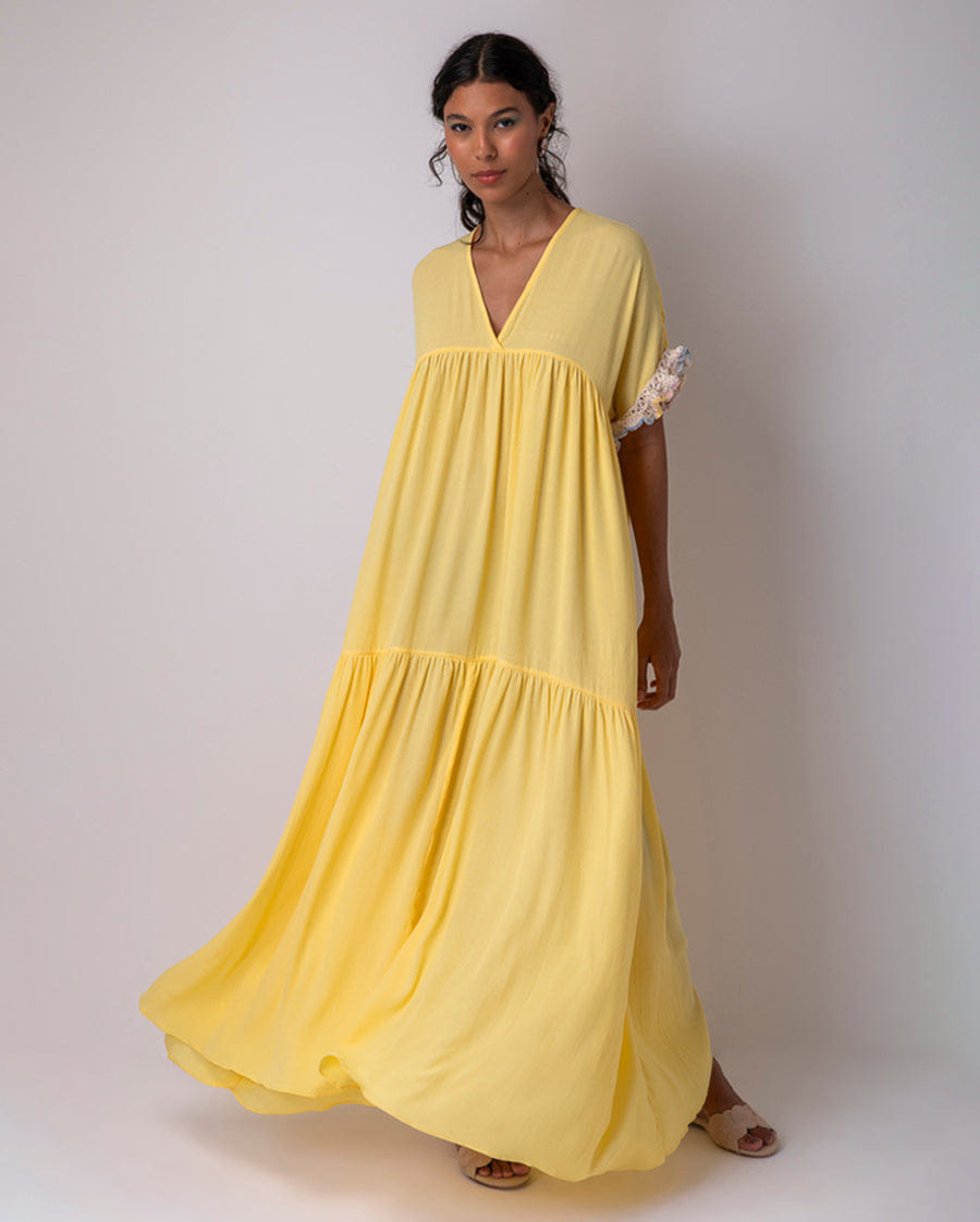 Catarina Mina-C Tunic Sacada Maxi Dress - Yellow