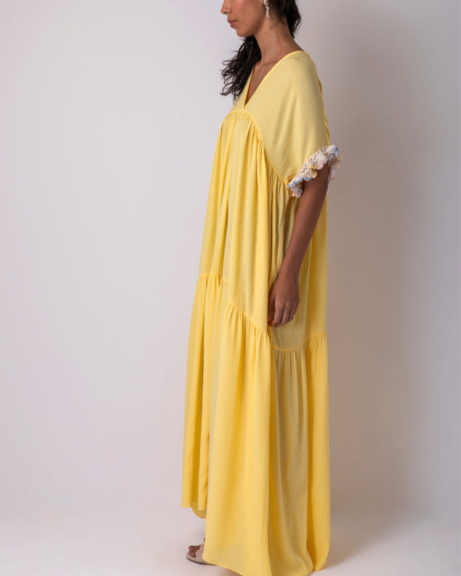 Catarina Mina-C Tunic Sacada Maxi Dress - Yellow