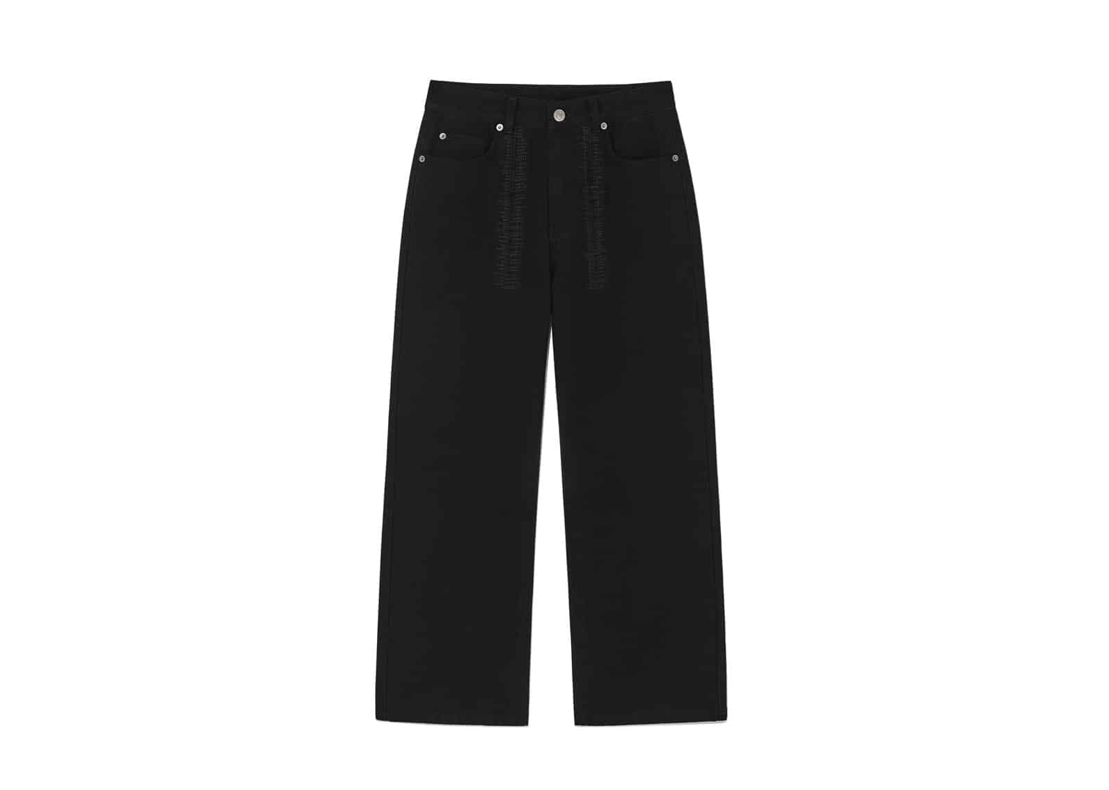 Matin Kim Stitch Point Washed Cotton Pants Black DN009
