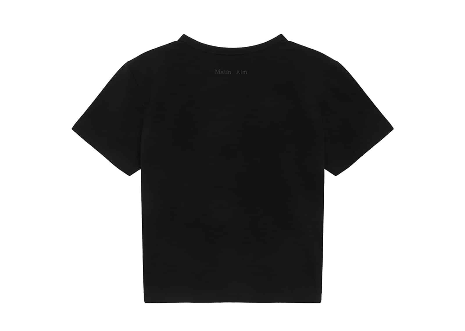 Matin Kim Glitter Print Lettering Top T-Shirt Black TS073