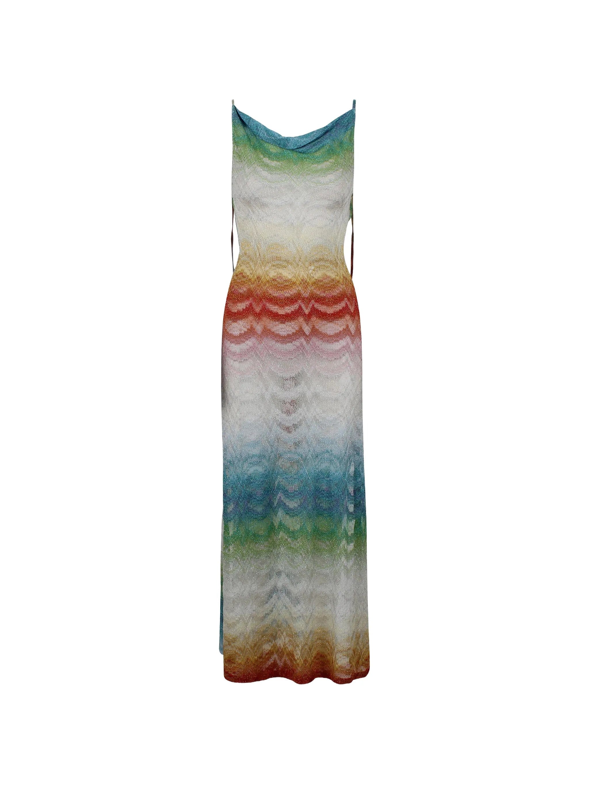 Missoni long cover - up dress in shaded lamé viscose