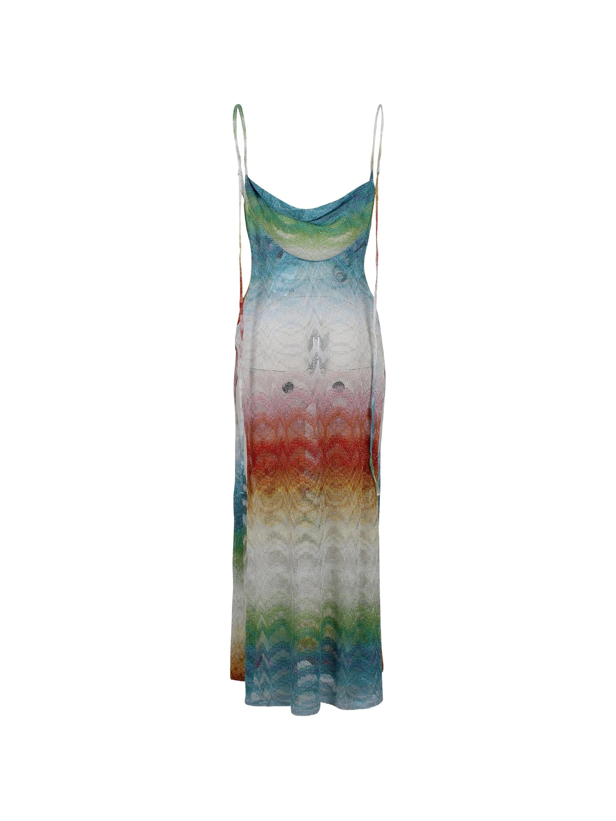 Missoni long cover - up dress in shaded lamé viscose