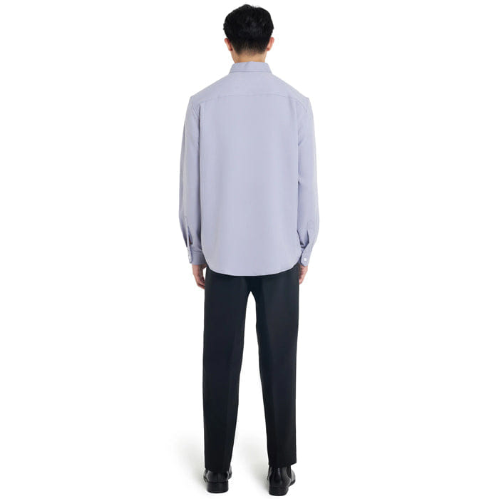 JAN SOBER LAVENDER ROUNDED WING COLLAR LONG SLEEVES SHIRT
