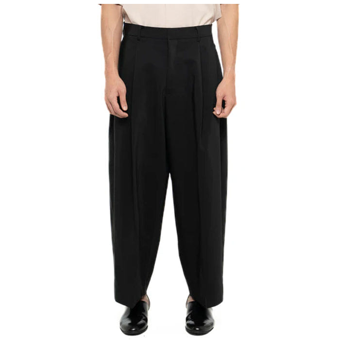 JAN SOBER BLACK WIDE LEG WITH PLEATS PANTS