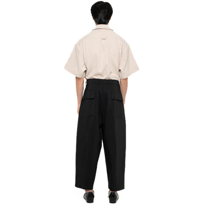 JAN SOBER BLACK WIDE LEG WITH PLEATS PANTS