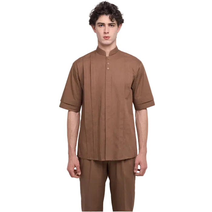TEMMA Prasetio NURAN SHORT SLEEVES SHIRT BROWN