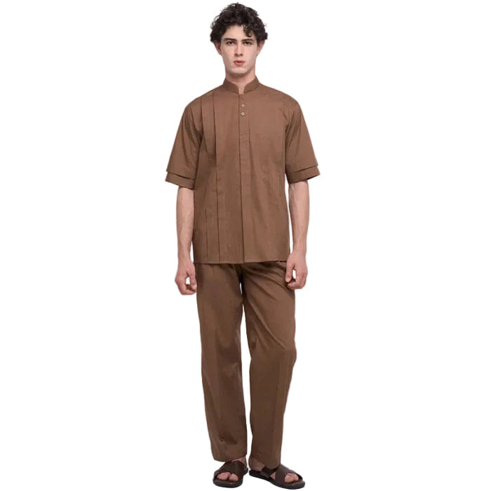 TEMMA Prasetio NURAN SHORT SLEEVES SHIRT BROWN