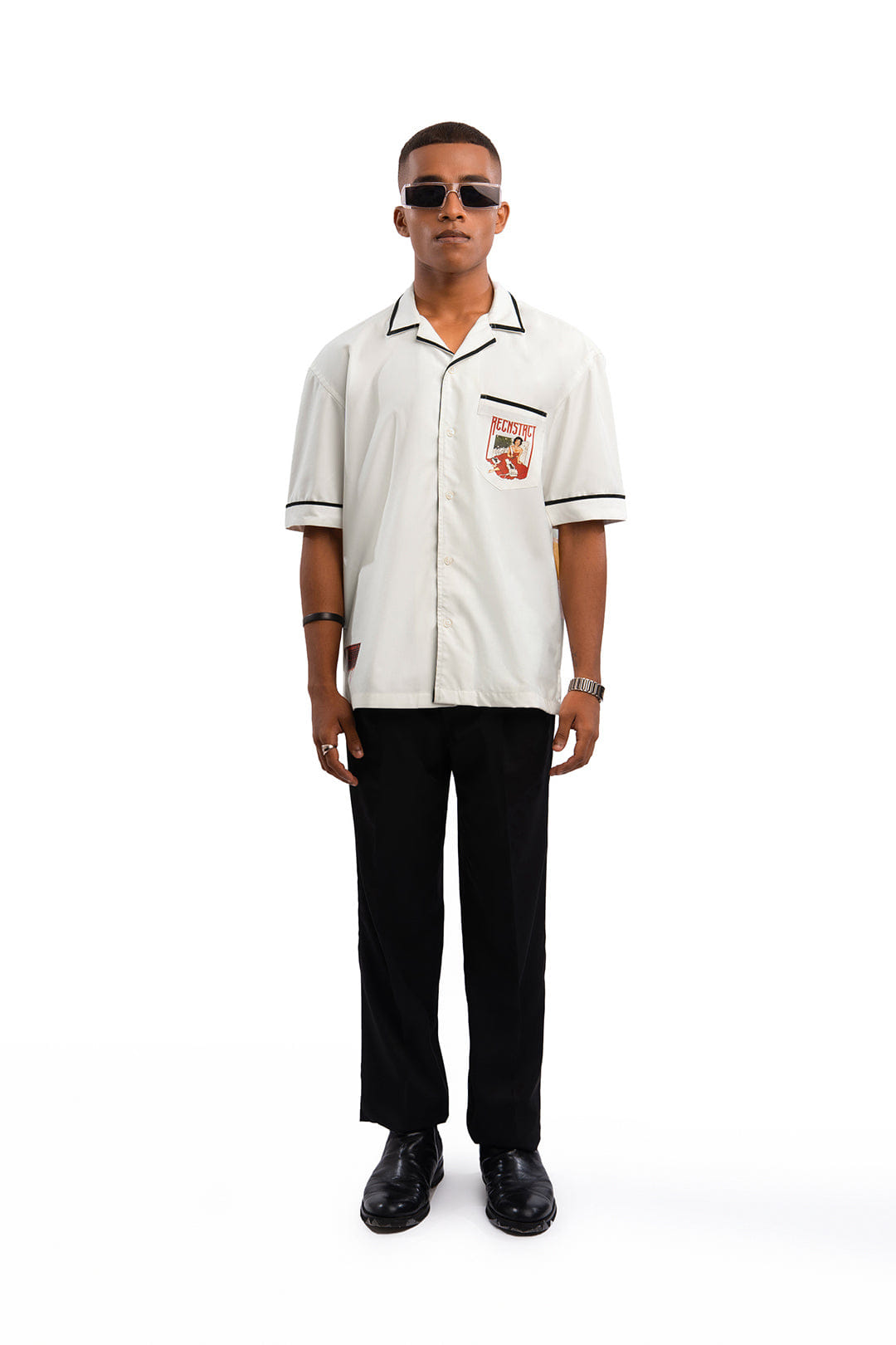 Recnstrct Prime Suspect shirt - Pearl white