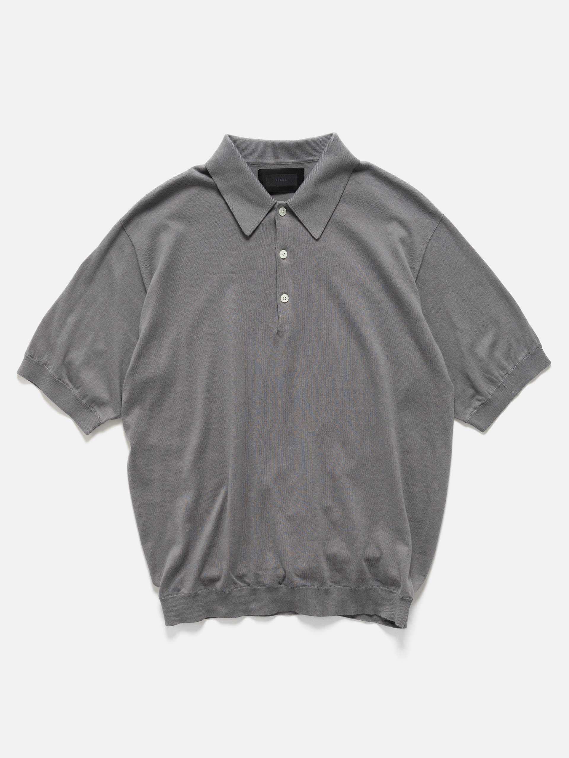 The A by BEAMS 16 Gauge Suvin Polo Grey