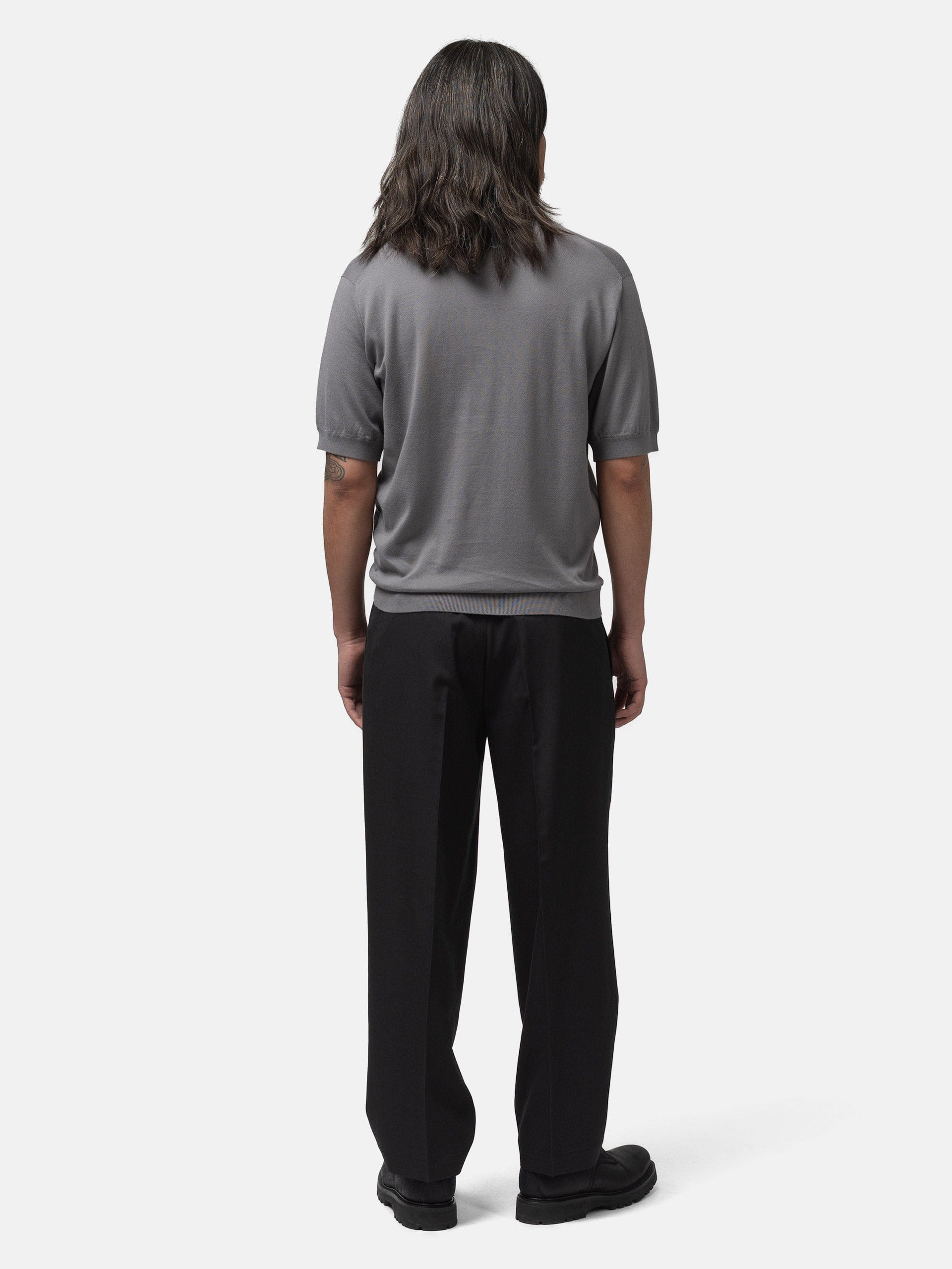 The A by BEAMS 16 Gauge Suvin Polo Grey
