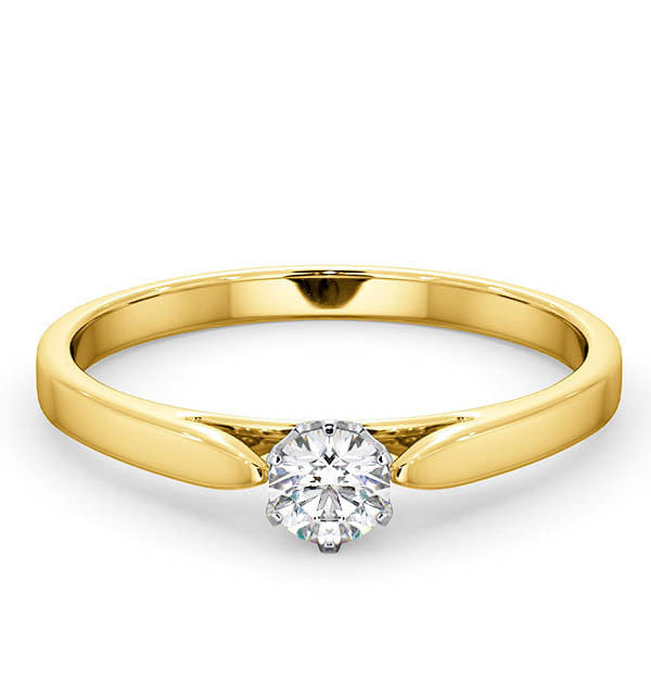Diamond Low Set Chloe Lab Diamond Engagement Ring 0.25CT G/SI1 18K Gold