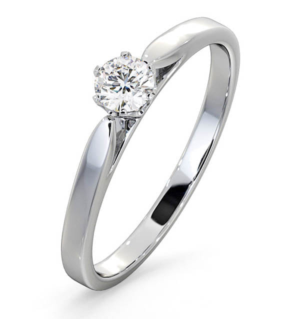 Diamond Low Set Chloe Lab Diamond Engagement Ring 0.25CT G/SI1 Platinum