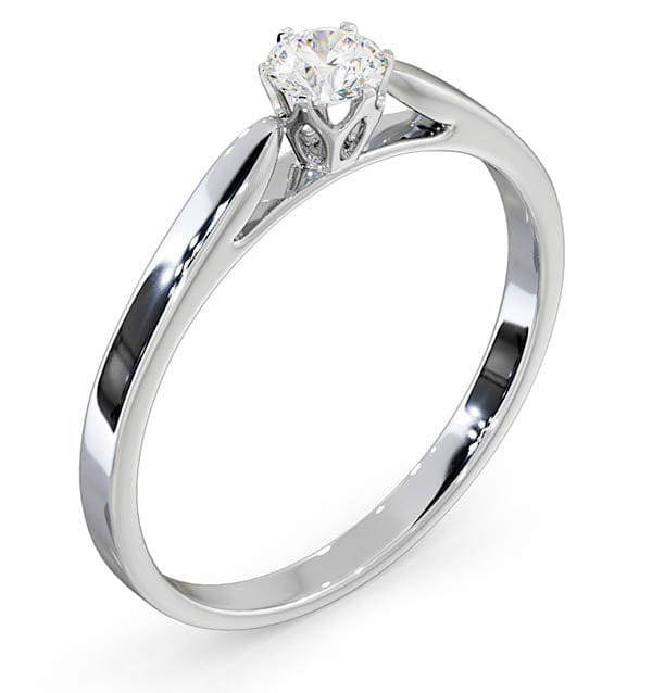 Diamond Low Set Chloe Lab Diamond Engagement Ring 0.25CT G/SI1 Platinum