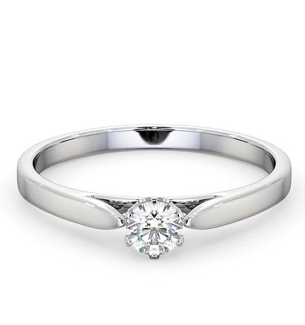 Diamond Low Set Chloe Lab Diamond Engagement Ring 0.25CT G/SI1 Platinum