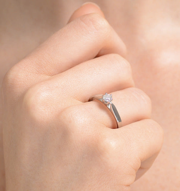 Diamond Low Set Chloe Lab Diamond Engagement Ring 0.25CT G/SI1 Platinum