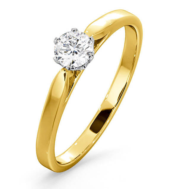 Diamond Low Set Chloe Lab Diamond Engagement Ring 0.33CT G/SI1 18K Gold