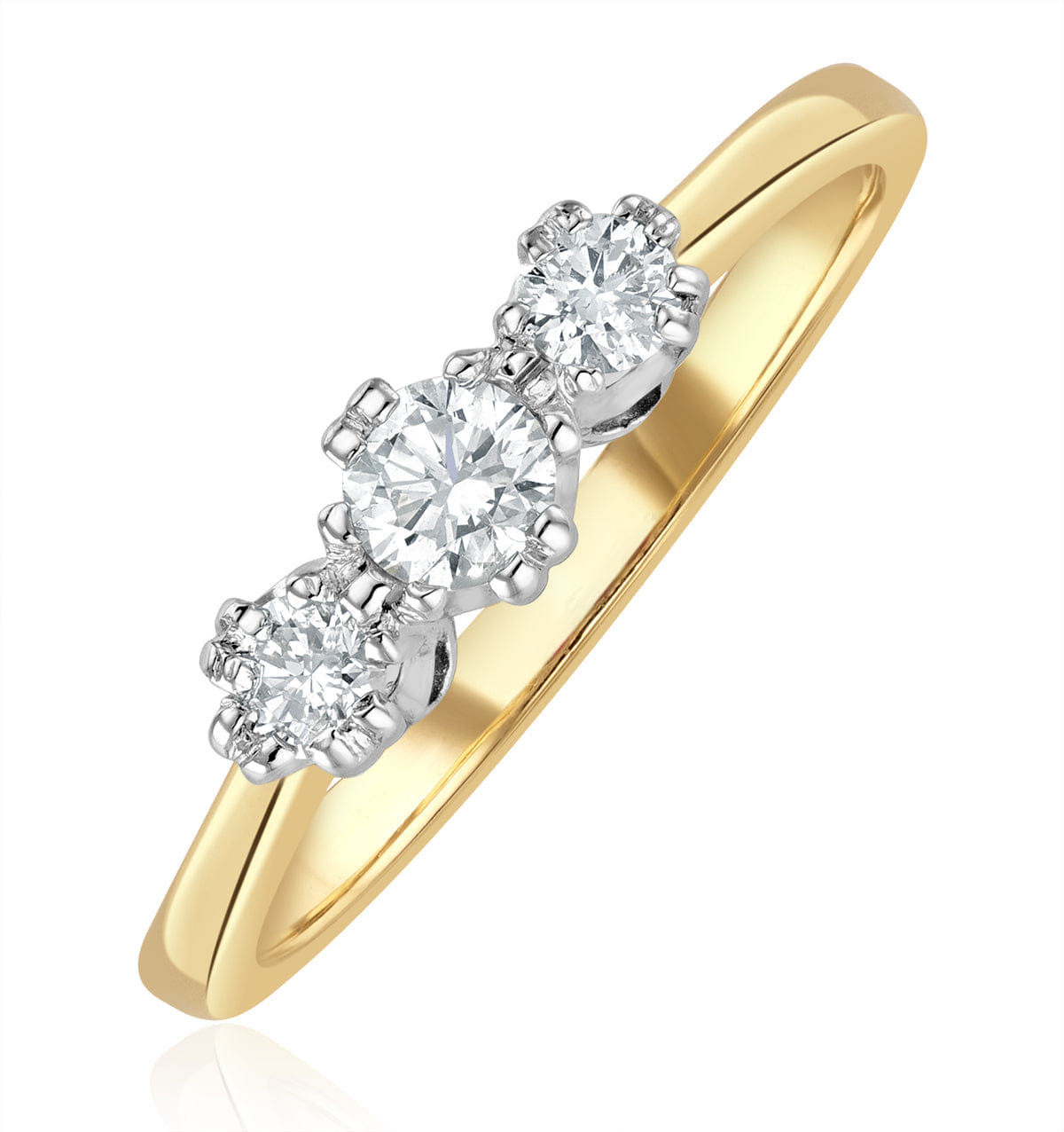 Diamond Emily 18K Gold 3 Stone Diamond Ring 0.33CT