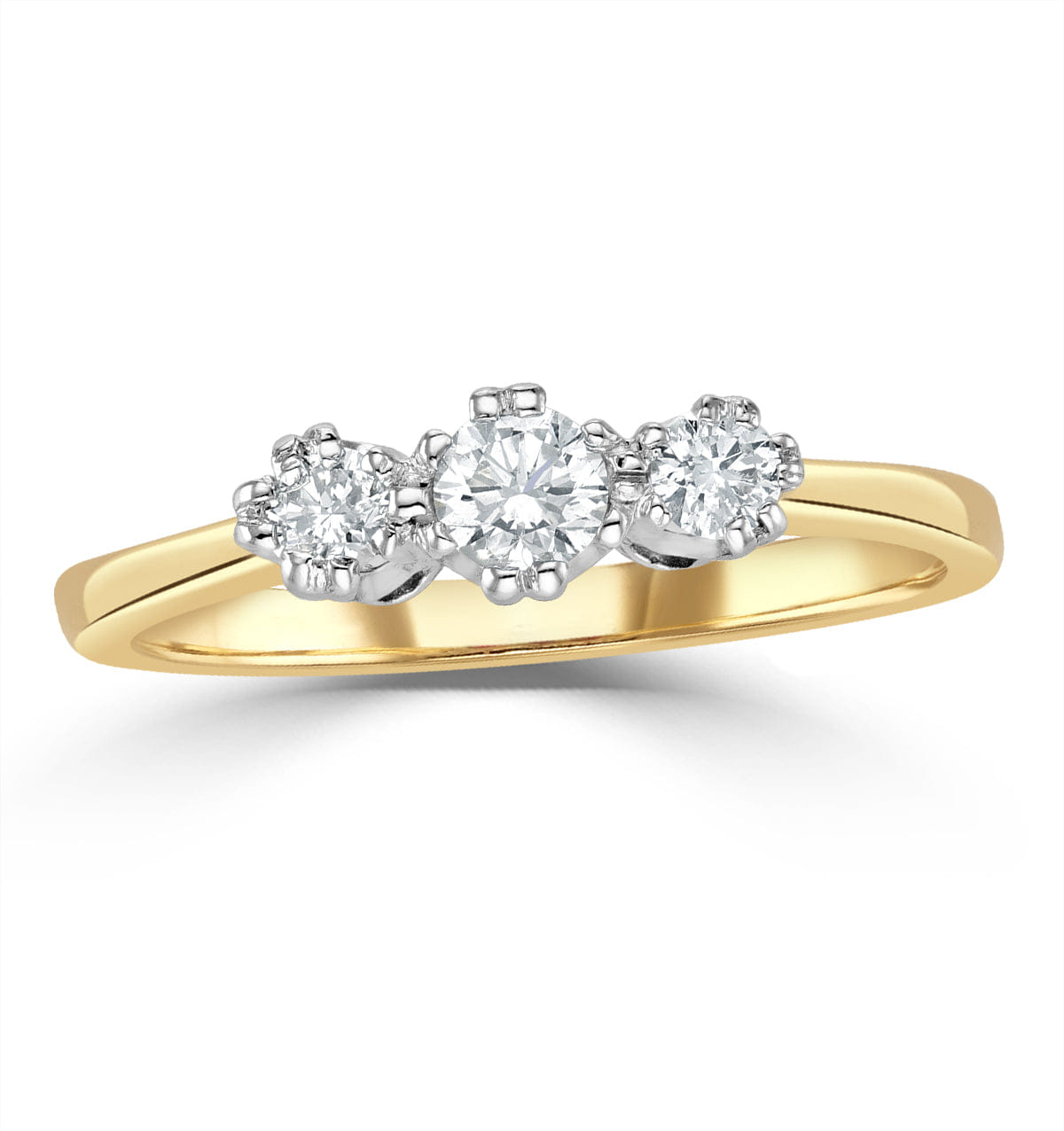 Diamond Emily 18K Gold 3 Stone Diamond Ring 0.33CT