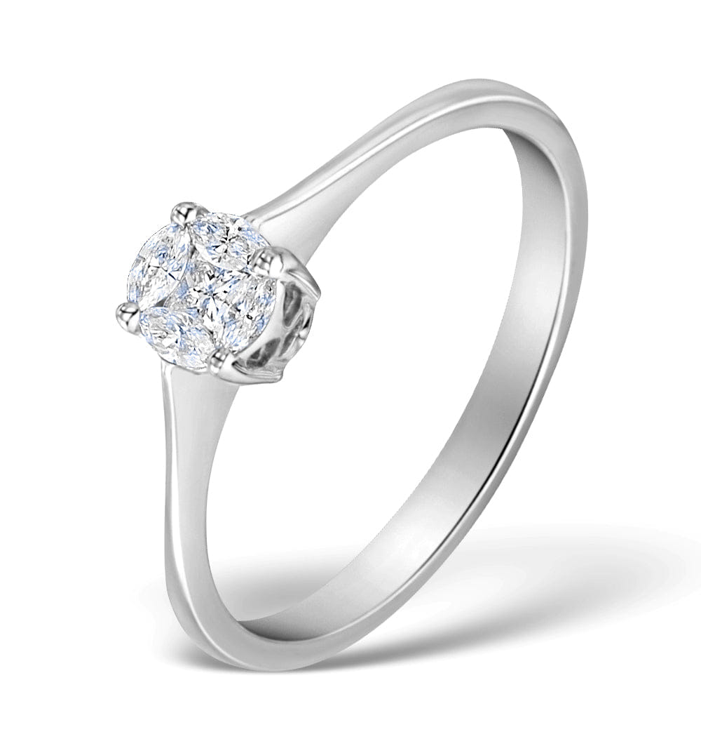 Diamond Galileo 0.50ct Look Diamond 0.17ct And Platinum Ring