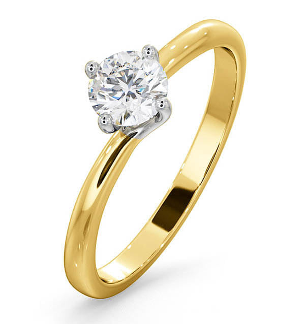 Diamond Half Carat Diamond Engagement Ring Lily Lab G/SI1 18K Gold