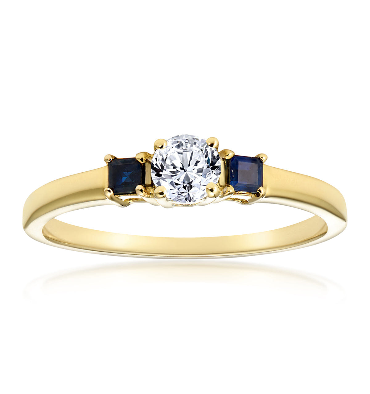 Diamond 0.25ct And Sapphire 18K Gold Ring