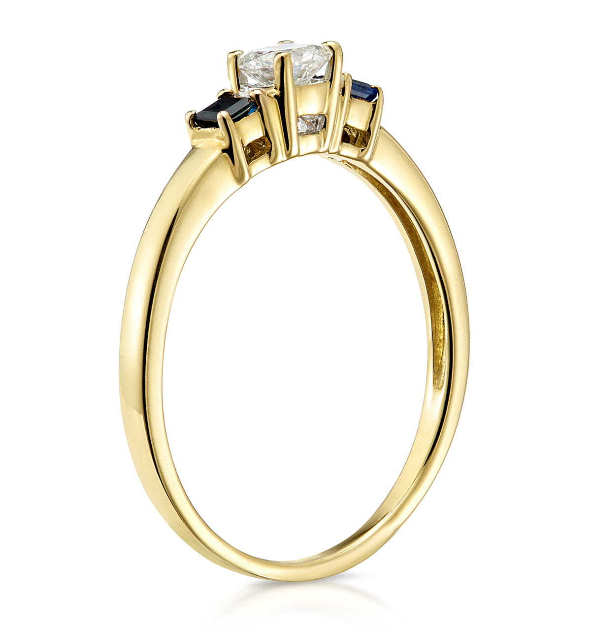 Diamond 0.25ct And Sapphire 18K Gold Ring