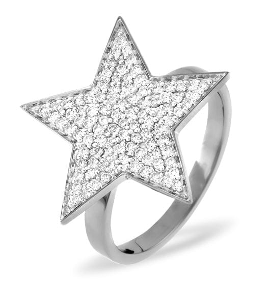 Diamond 18K White Gold Diamond Ring 0.40ct H/si - SIZE O