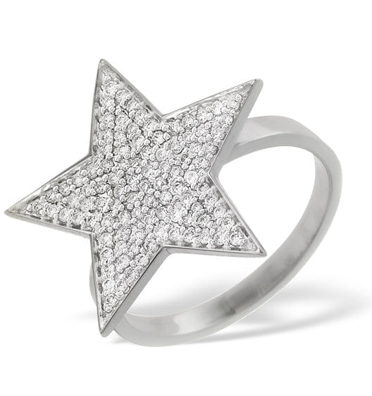 Diamond 18K White Gold Diamond Ring 0.40ct H/si - SIZE O