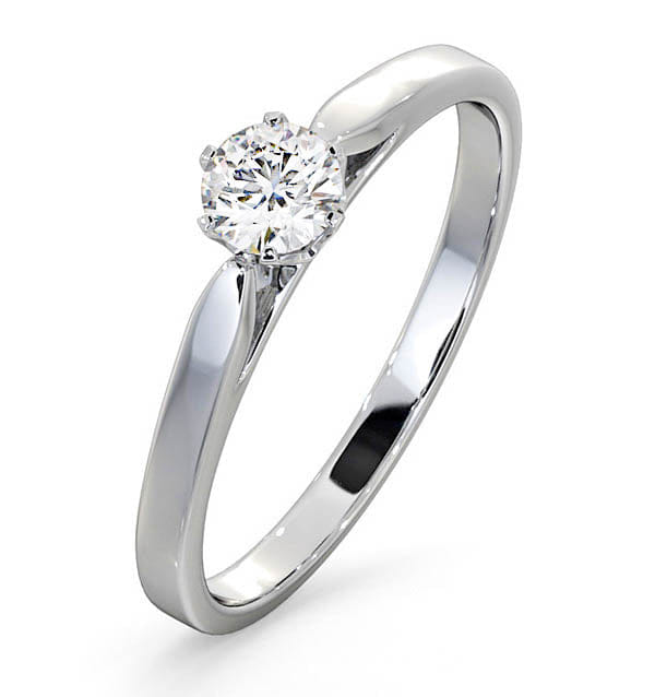 Diamond Low Set Chloe Lab Diamond Engagement Ring 0.33CT G/SI1 18K White Gold